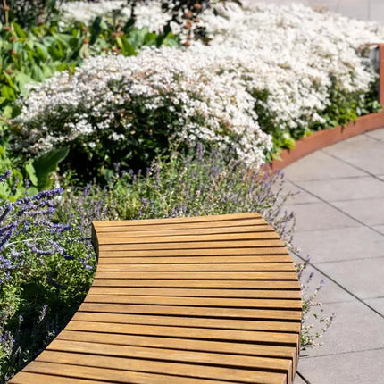 Bordure de banc en bois dur 1500 x 500 x 46 mm - Assise arrondie | Bordure de banc