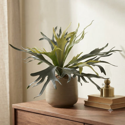 Plante artificielle - Fougère corne de cerf - Corne de cerf - ↕50cm - Ø15cm