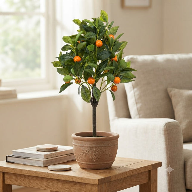Sztuczne drzewko pomarańczowe - Citrus Sinensis - ↕75cm - Ø12cm