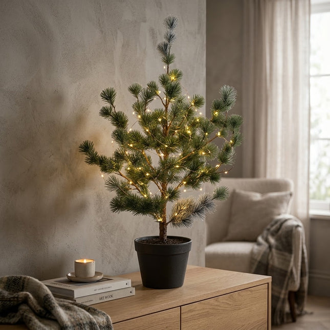 Kunstigt juletræ - Grantræ (Cedertræ) - Kunstig plante i potte - ↕80cm