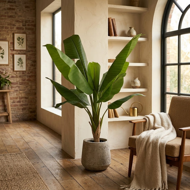 Konstgjord bananplanta Musa - ↕120cm - Ø16cm