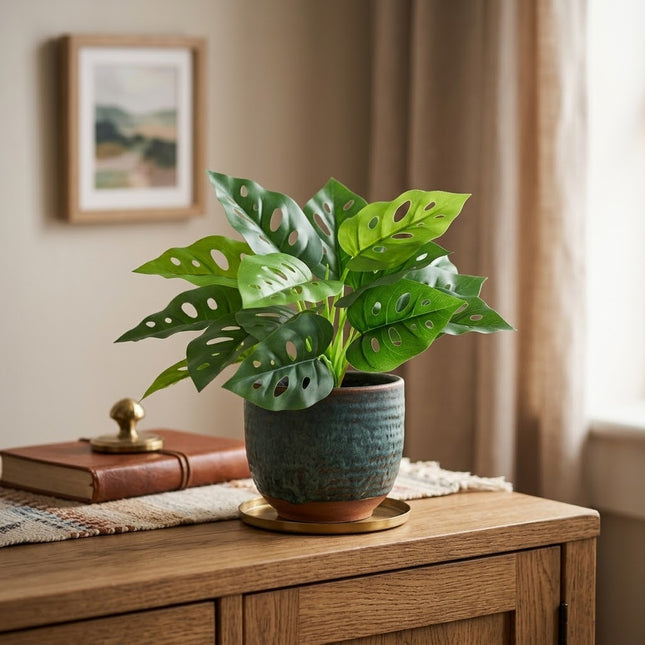 Kunstplant Monstera Monkey leaf - ↕22cm - Ø9cm