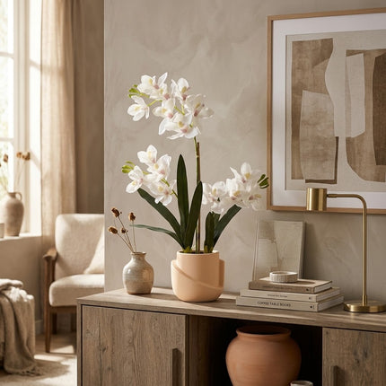 Planta artificial de orquídea Phalaenopsis con maceta - ↕71cm