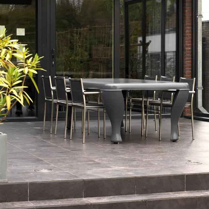 Tuintafel | Buitentafel Wit 255 x 127 x 77 cm - Polyester