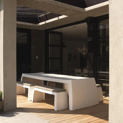 Garden Table | White Outdoor Table 300 x 105 x 78 cm - Polyester