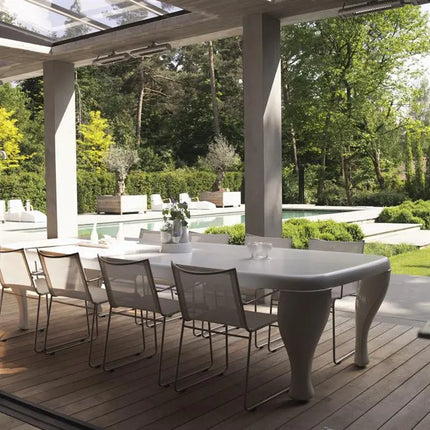 Garden Table | White Outdoor Table 505 x 127 x 77 cm - Polyester