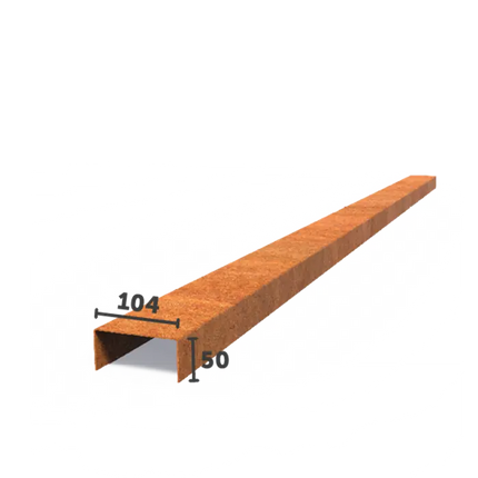 Corten Steel U Profile 230 x 0.2 x 5 cm - 5x - | Overlay Profile