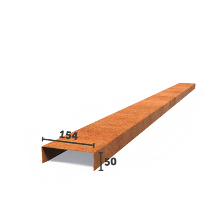 Corten Steel U Profile 230 x 0.2 x 5 cm - 5x - | Overlay Profile