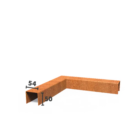 Perfil en U de acero Corten de 30 x 30 x 5 cm | Perfil angular superpuesto
