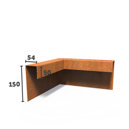 Corten Steel U Profile 30 x 30 x 15 cm | Overlay Angle Profile