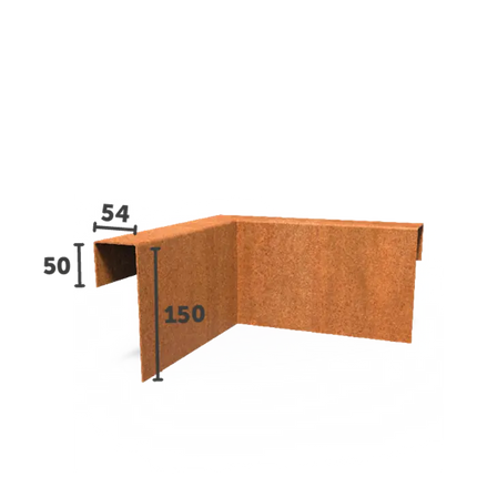 Corten Steel U Profile 30 x 30 x 15 cm | Overlay Angle Profile
