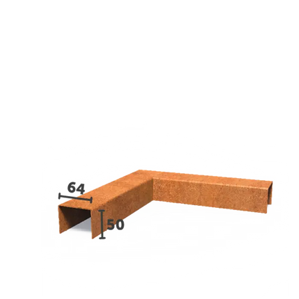 Corten Steel U Profile 30 x 30 x 5 cm | Overlay Angle Profile