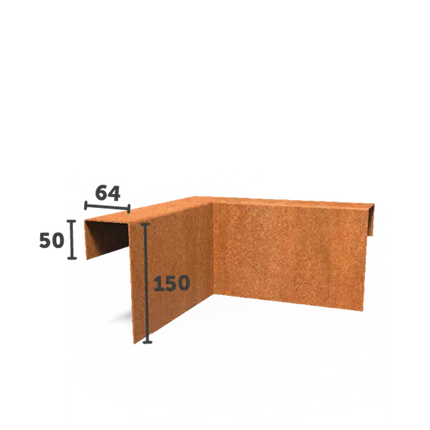 Corten Steel U Profile 30 x 30 x 15 cm | Overlay Angle Profile