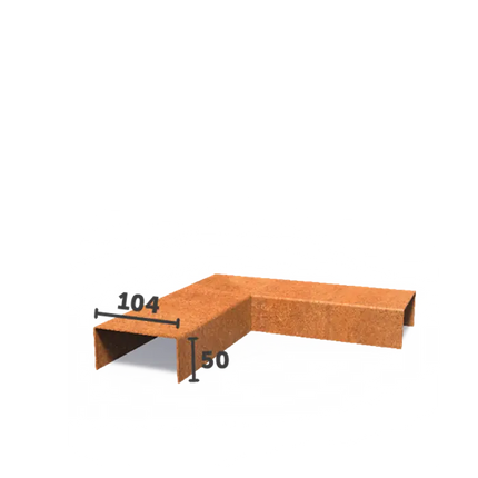 Corten Steel U Profile 30 x 30 x 5 cm | Overlay Angle Profile