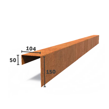 Corten Steel U Profile 230 x 0.2 x 15 cm - 5x - | Overlay Profile