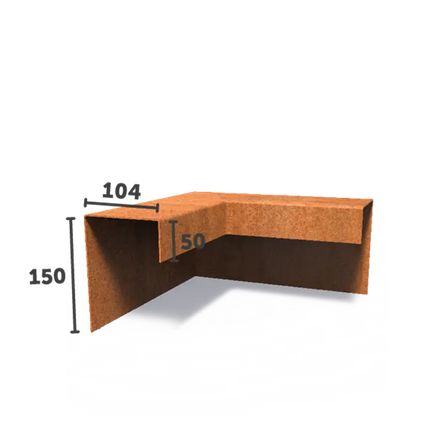 Corten Steel U Profile 30 x 30 x 15 cm | Overlay Angle Profile