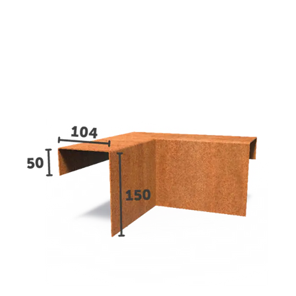 Corten Steel U Profile 30 x 30 x 15 cm | Overlay Angle Profile