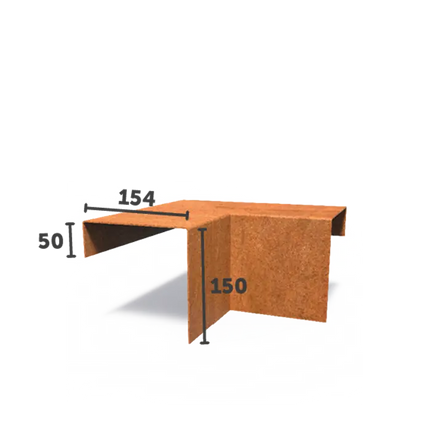 Corten Steel U Profile 30 x 30 x 15 cm | Overlay Angle Profile