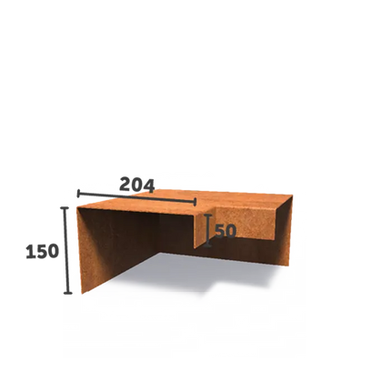 Corten Steel U Profile 30 x 30 x 15 cm | Overlay Angle Profile