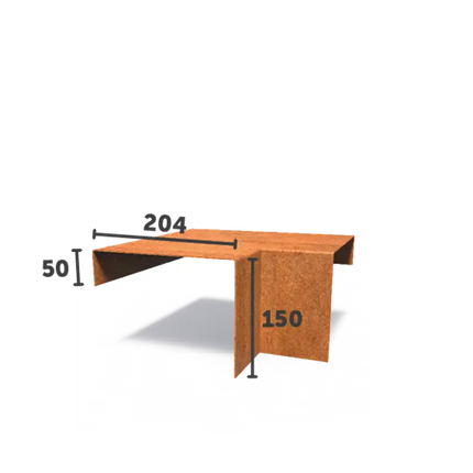 Corten Steel U Profile 30 x 30 x 15 cm | Overlay Angle Profile