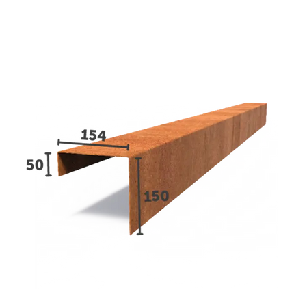 Corten Steel U Profile 230 x 0.2 x 15 cm - 5x - | Overlay Profile