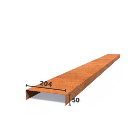 Corten Steel U Profile 230 x 0.2 x 5 cm - 5x - | Overlay Profile