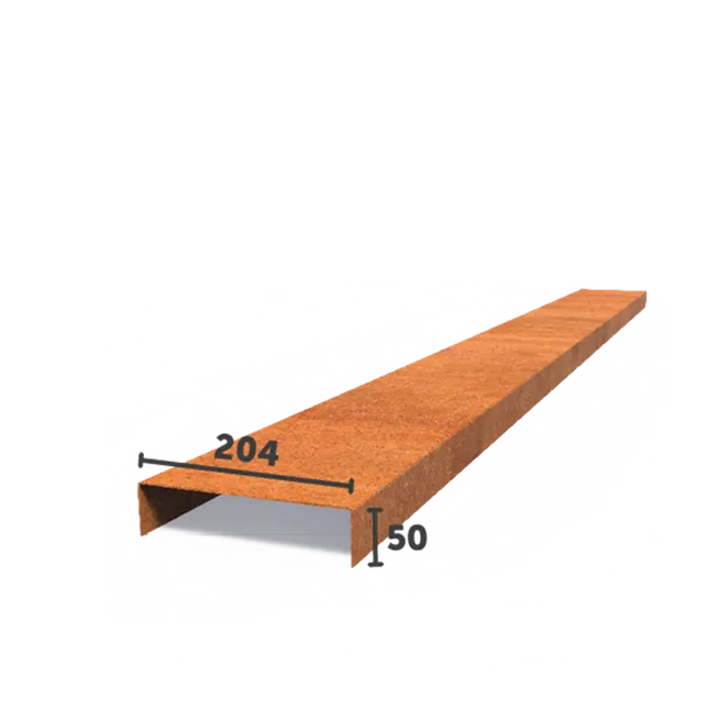 Cortenstahl-U-Profil 230 x 0,2 x 5 cm - 5x - | Überlappungsprofil