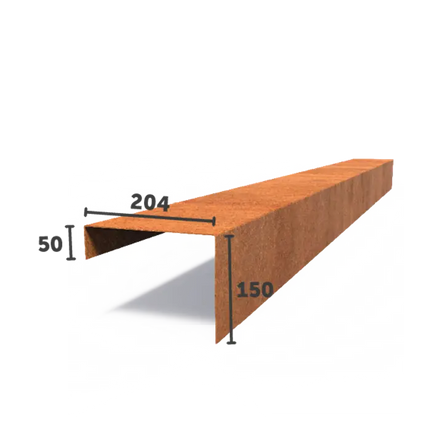 Corten Steel U Profile 230 x 0.2 x 15 cm - 5x - | Overlay Profile