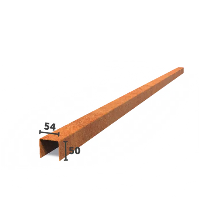 Cortenstahl-U-Profil 230 x 0,2 x 5 cm - 5x - | Überlappungsprofil