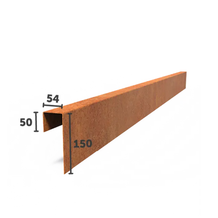 Corten Steel U Profile 230 x 0.2 x 15 cm - 5x - | Overlay Profile