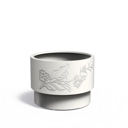 Aluminium Plantenbak Rond 100 x 75 cm - Wit
