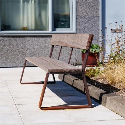 Ensemble de pique-nique en acier Corten 230 x 240,5 x 76 cm