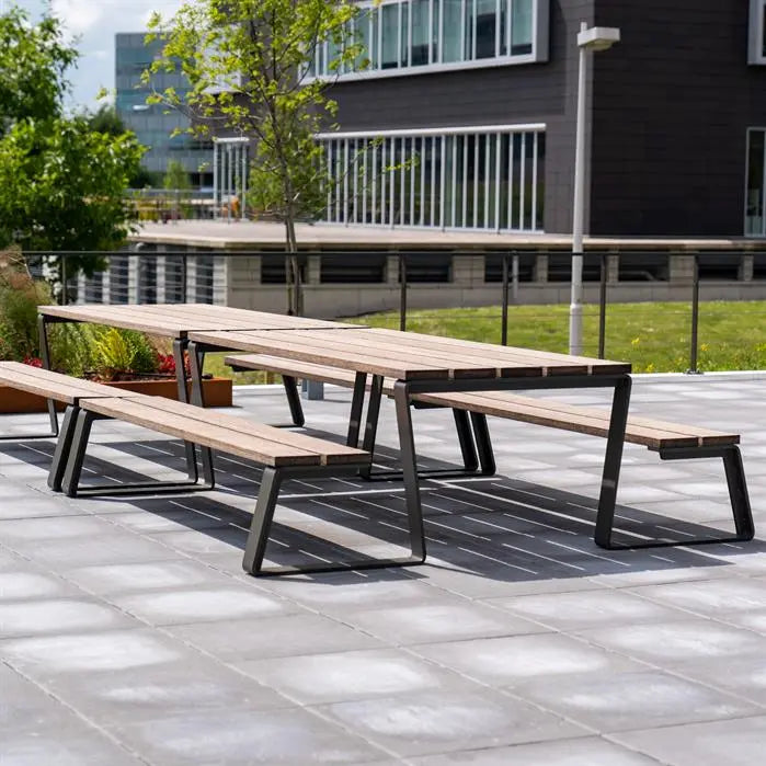 Picknick Set Gecoat Staal 230x227x76 cm - Garapa Hardhout