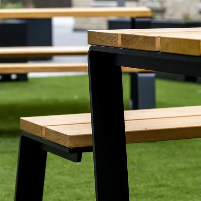 Picknick Set Gecoat Staal 230x227x76 cm - Garapa Hardhout