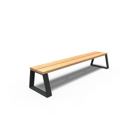 Havebænk i belagt stål 230x57,5x45 cm - Garapa Hardwood
