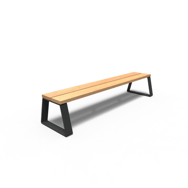Tuinbank Gecoat Staal 230x57.5x45 cm - Garapa Hardhout