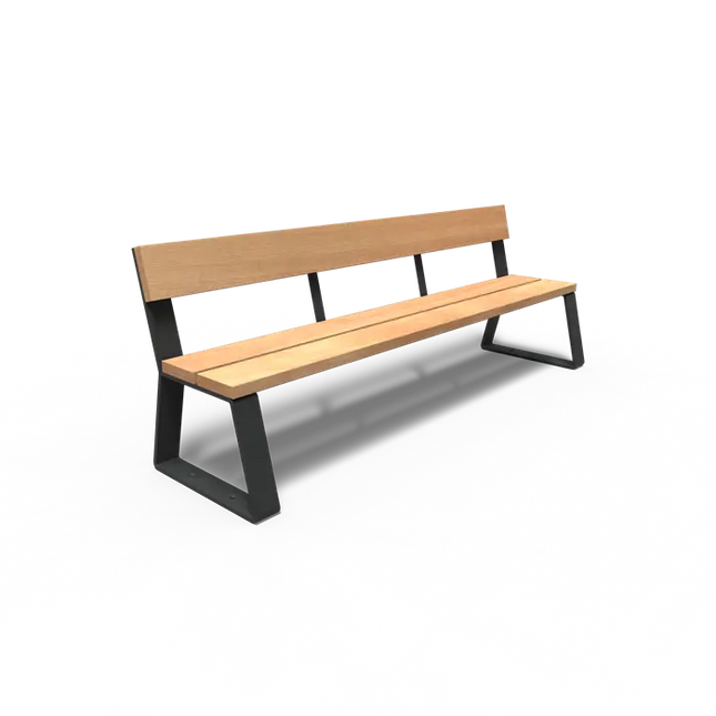 Tuinbank Gecoat Staal met Rugleuning 230x62x84 cm - Garapa Hardhout