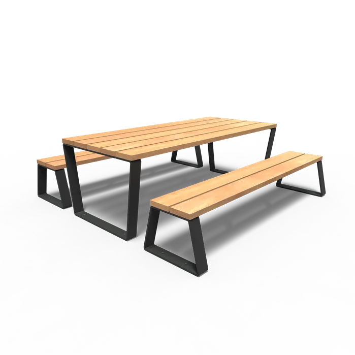 Picknick Set Gecoat Staal 230x240.5x76 cm - Garapa Hardhout