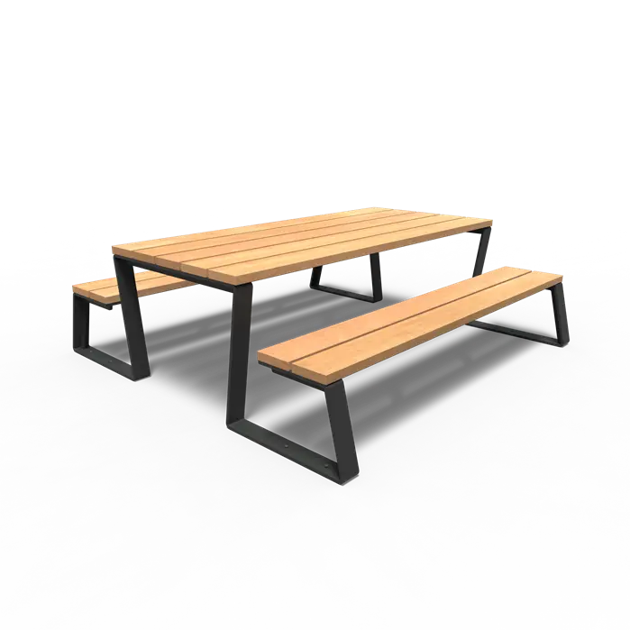 Picknick Set Gecoat Staal 230x227x76 cm - Garapa Hardhout