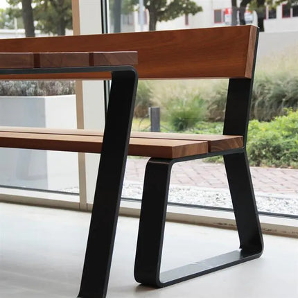 Corten Steel Table 230 x 103 x 76 cm - Garapa Hardwood - Garden Table
