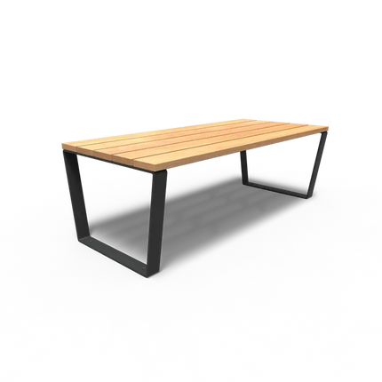 Tuintafel Garapa Hardhout 230x103x76 cm - Gecoat Staal