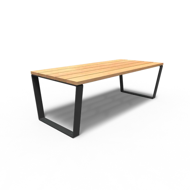 Tuintafel Garapa Hardhout 230x103x76 cm - Gecoat Staal