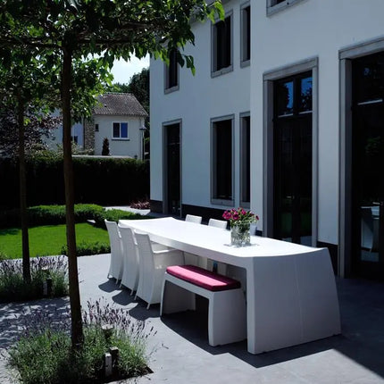 Garden Table | White Outdoor Table 230 x 105 x 78 cm - Polyester