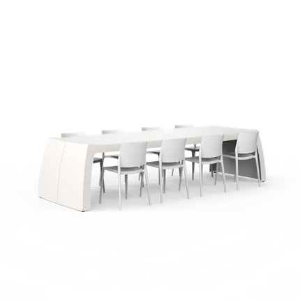 Garden Table | White Outdoor Table 300 x 105 x 78 cm - Polyester