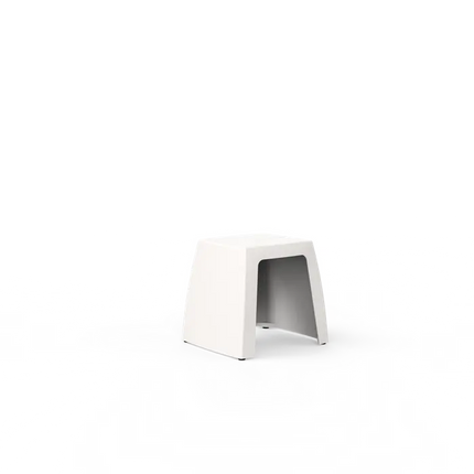 Stolik pomocniczy | Taboret ogrodowy biały 40 x 36 x 47 cm - poliester