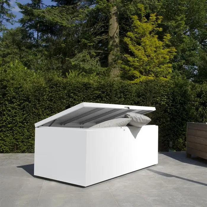 Kussenbox Wit 200 x 95 x 75 cm - Aluminium opbergbox tuinkussens