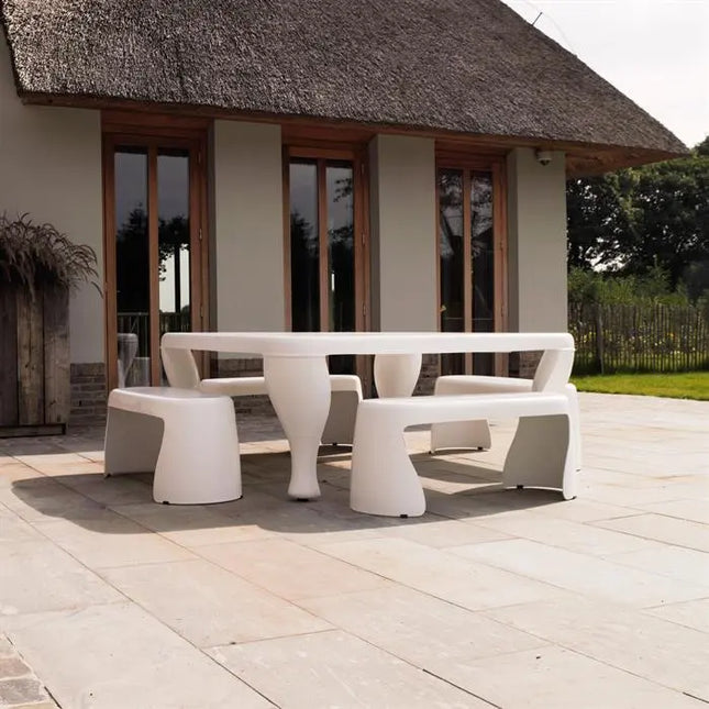 Gartenbank weiß 182 x 45 x 47 cm - Polyester