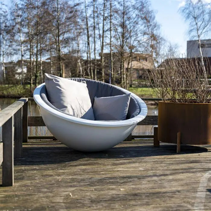 Loungestoel Buiten Wit 140 x 70 cm - Polyester