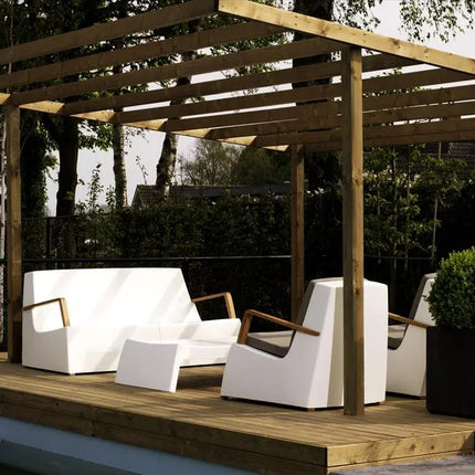 Panchina da giardino | Panchina relax bianca 160 x 80 x 75,5 cm - Poliestere