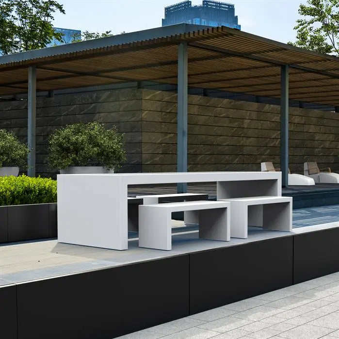 Tuintafel | Buitentafel Wit 260 x 100 x 75 cm - Aluminium